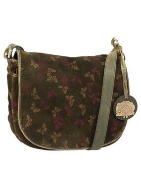 Authentic BOTTEGA VENETA Shoulder Bag Suede Green Gold